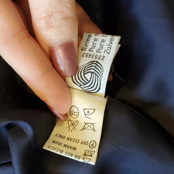 Vintage Escada Germany Navy Blue Wool Lined Midi Skirt Pockets hi rise‎ Sz Small - Picture 10 of 12